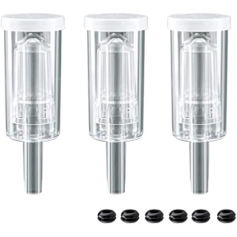 3-Piece Airlock Fermentation Beer Wine Brewing Air Locks 3Pack with Silicone Grommets for Sauerkraut Kimchi Kombucha, transparency 3 Cover