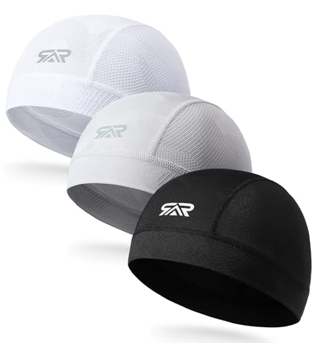 THINDUST 3Pcs Camo Breathable Mesh Skull Cap Cooling MoistureWicking Motorcycle Cycling Helmet Liner Hard Hat for Men Women