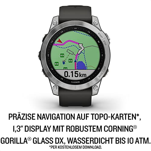 Garmin fenix 7 – GPS-Multisport-Smartwatch mit Farbdisplay und Touch-/Tastenbedienung, TOPO-Karten, über 60 vorinstallierte Sport-Apps, Garmin Music und Garmin Pay. Verschiedene Varianten zur Auswahl.