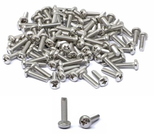 iexcell 100 pcs Vis M4 x 16mm acier inox 304 tête pan Phillips