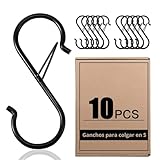 Juego de 30 ganchos multiusos de metal con autoadhesivo bajan a un gran precio Timotech 10 Ganchos en S para Colgar con Hebilla de Seguridad, Ganchos de Metal Resistente en Forma de S para Colgar...