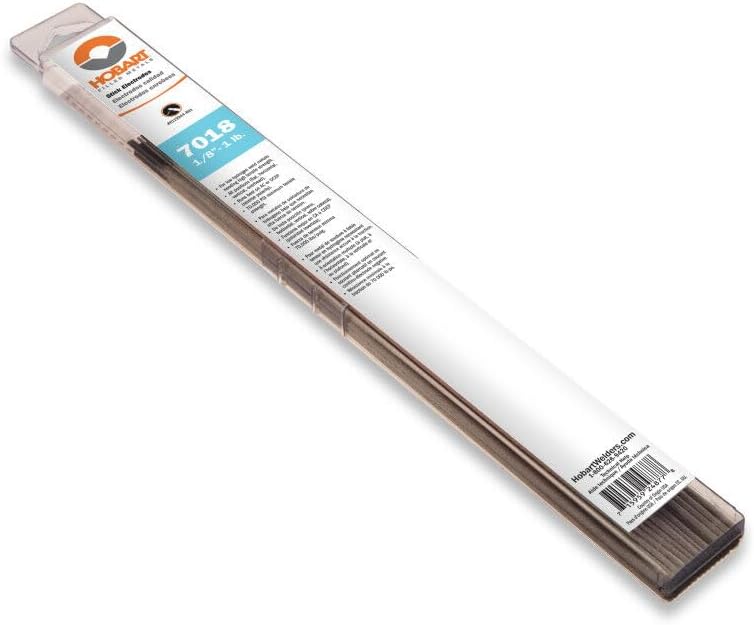Hobart H119916-R01 1-Pound Plastic 7018 Stick Welding Electrode, 1/16-Inch | Low-hydrogen 7018 stick; 70,000 PSI; all positions on carbon steel; not for low-voltage AC
