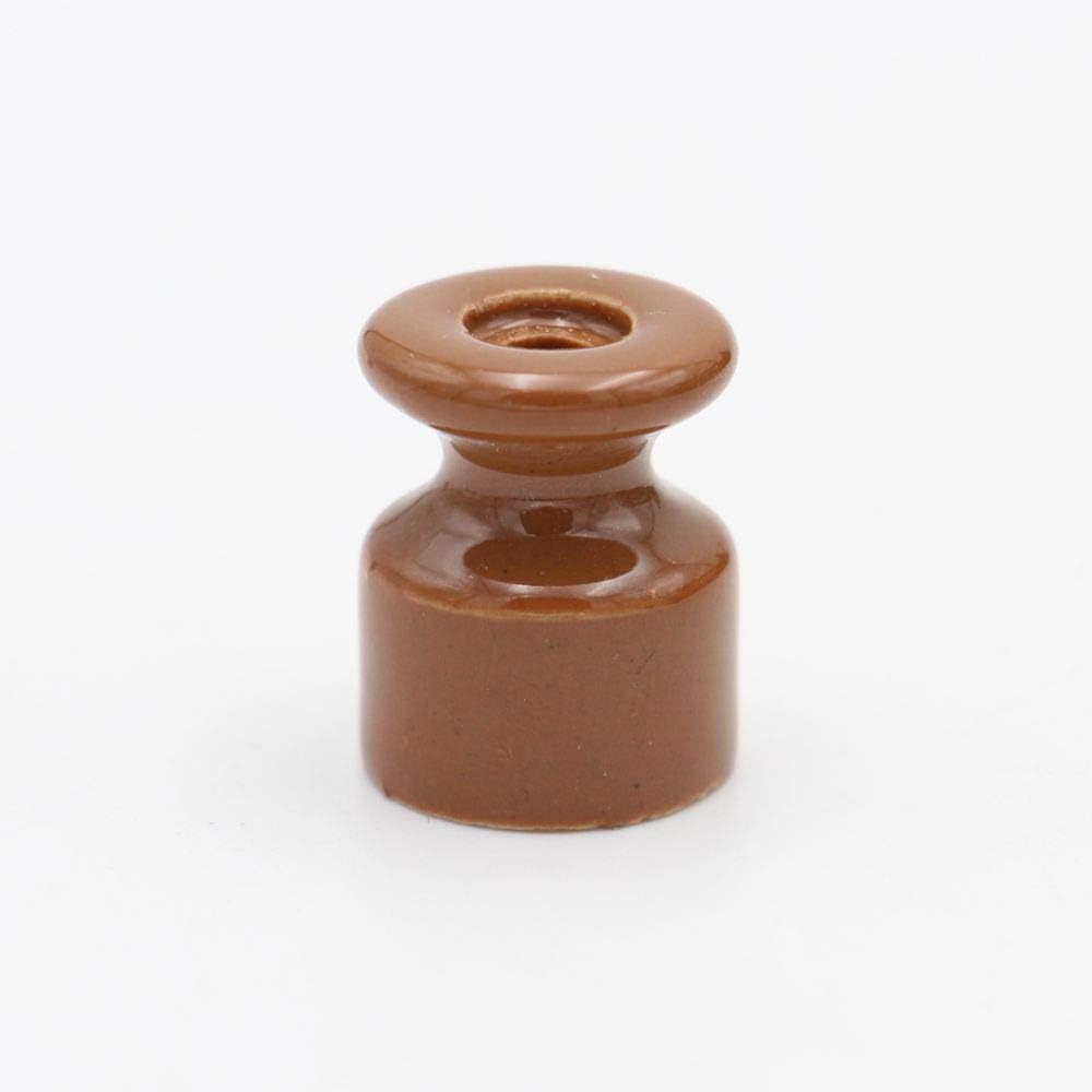 5 pieces 10 pieces 50 pieces Porcelain Insulator Ceramic Wiring Guider Fixings With Expansion Screws - (Color: Dark Brown, Package: 50pcs, Connector Type: With Zinc Screw)