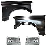 Evan-Fischer Front Fender Kit Compatible With 1992-1996 Ford Bronco, 1992-1996 Ford F-150, 1992-1996 Ford F-250 Primed, Steel Driver and Passenger Side
