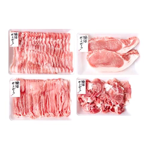 きなぁた瑞浪 ※冷蔵配送 岐阜県産 豚 瑞浪ボーノポーク お試し 4種盛り 1150g (ロースしゃぶしゃぶ・ローステキカツ・バラスライス・小間切)