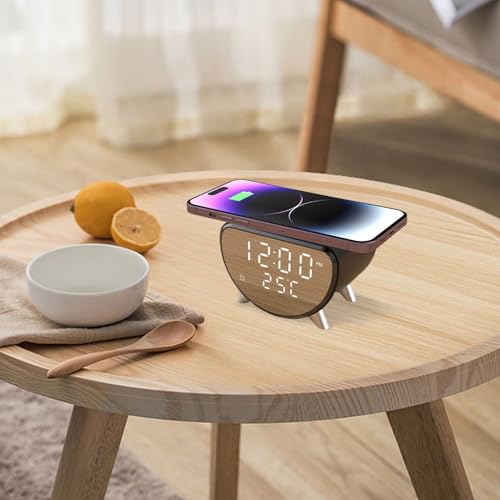 Cargador de mesilla con reloj digital para dormitorio que transforma tus mañanas con comodidad 8