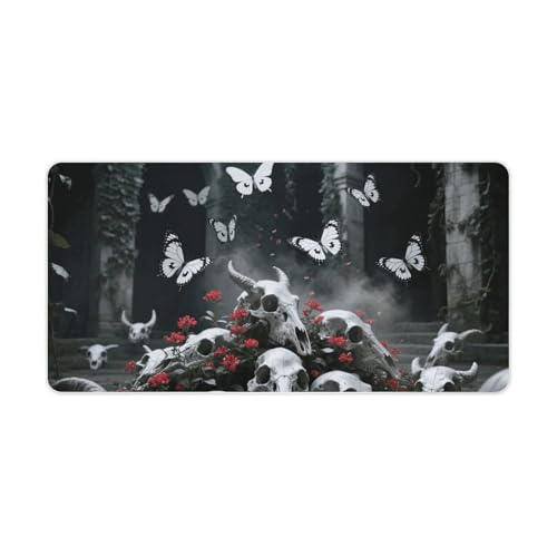 Desk Pad Protector 60x30 cm Skulls Butterfly Base Antideslizante miniatura 5