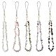 MORSUNBELA Handykette Perlen Weiß Handyanhänger Kurz Lanyard Handyschmuck Handyband Handschlaufe Handgelenk Universal