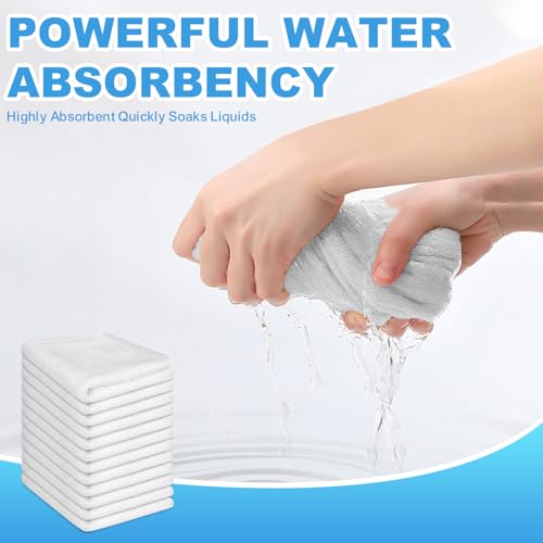 Image of 12 Pack 100% Cotton Wash Cloth, 12x12 Inch Highly Absorbent and Soft Feel Fingertip Towels, Machine Washable Washcloths for Bathroom, Gym, Hotel, Spa and Kitchen, White