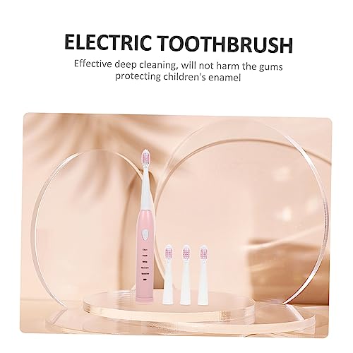 Hoement Elektrische Zahnbürste Für Kinder Automatische Zahnbürste Mit Ersatzkopf Usb Wiederaufladbar Soft Borsten in Pink Für Jungen Und Mädchen – Bild 5
