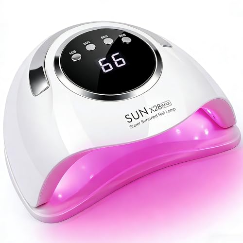 500W Professional UV LED Nail Lamp with 90 LEDs - Smart Sensor & 4 Timers for Fast Curing Gel Polish - Salon-Grade Nail Dryer for Home and Professional Use