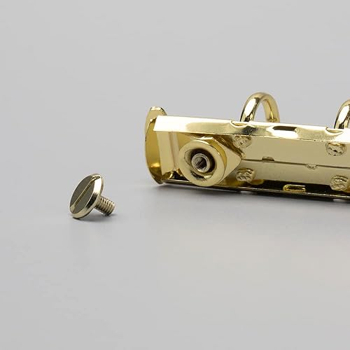 Miniatura 7 de Juego de 2 piezas de mecanismo de carpeta de 6 anillas A7, kit de reemplazo de mecanismo de cuaderno de metal dorado, clip de anillo redondo,