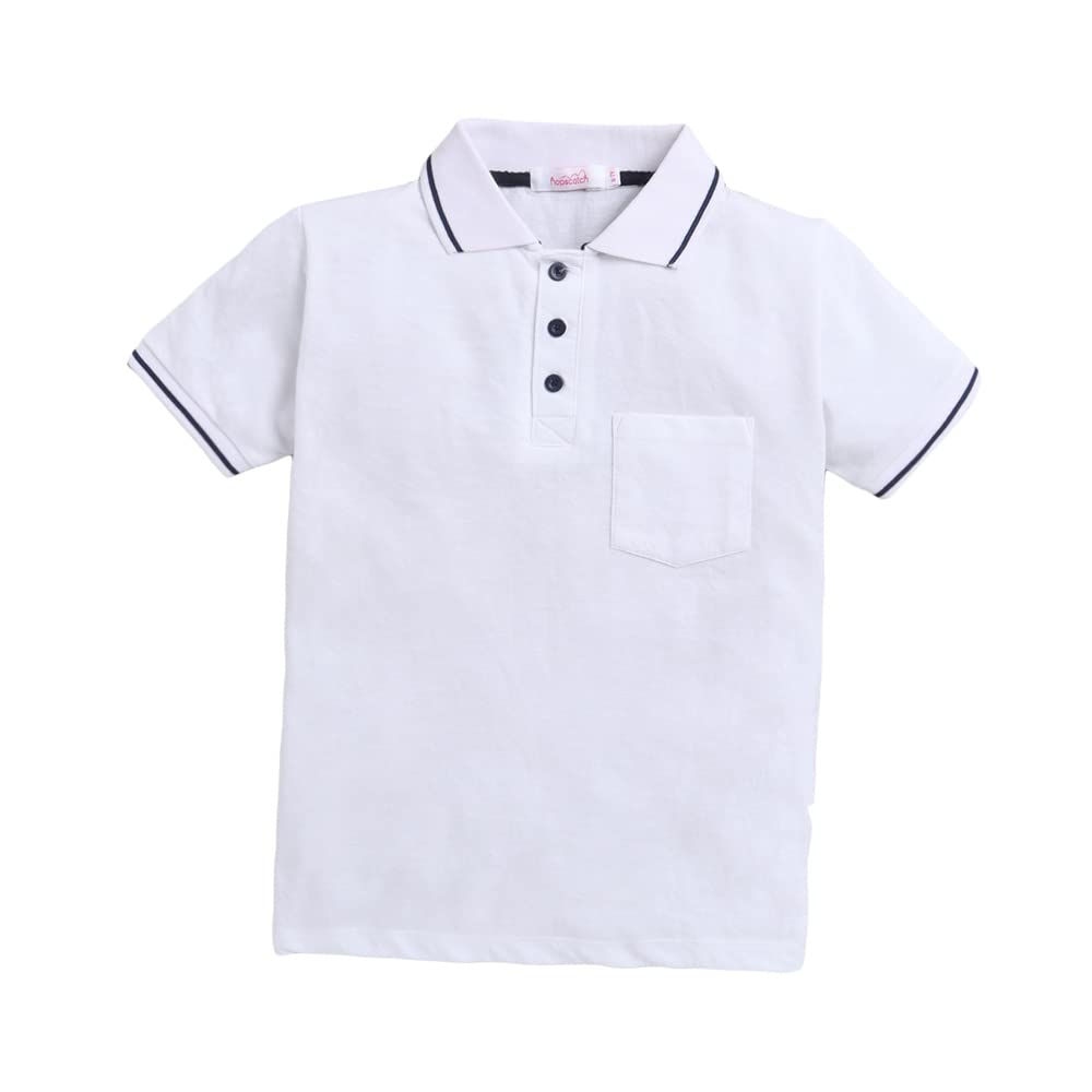 HopscotchBoys Pink Solid Polo T-Shirt