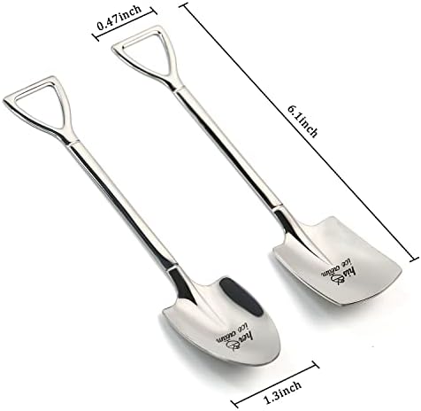 Valentines Gifts for Him and Her, 2 Pieces Ice Cream Spoons, Personalised Gifts for Boyfriend, Girlfriend, Husband, Wife, Couples Gifts for Anniversary, Wedding, Birthday, Christmas, etc