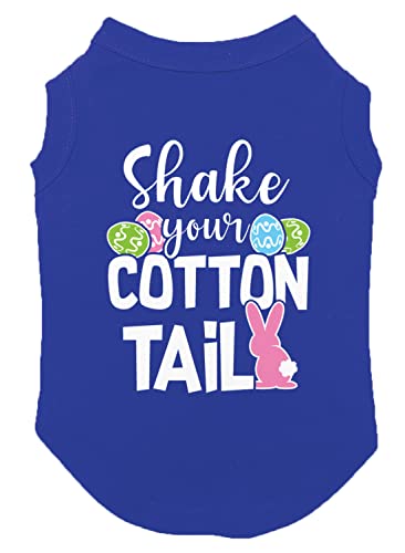 Shake Your Cotton Tail - Easter Bunny Dog Shirt (Royal Blue, X-Large)