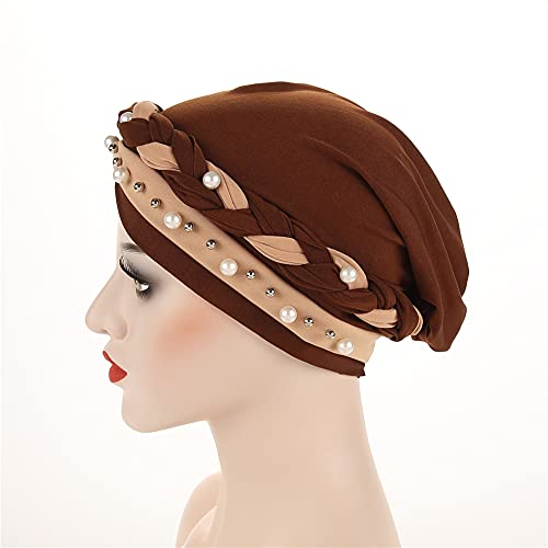Fxhixiy Donne Hijab Perline Perla Treccia Turbante...