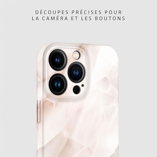 Coque iPhone 16 Pro Max marbre paillettes avec étui de protection - 7