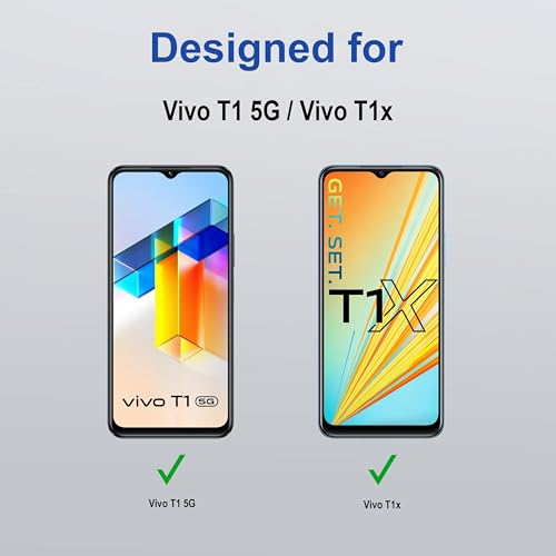 Image of ZAP CASE HD Plus Tempered Glass Screen Protector Compatible for Vivo T1 5G (Black) Edge to Edge Coverage with Easy Installation Kit