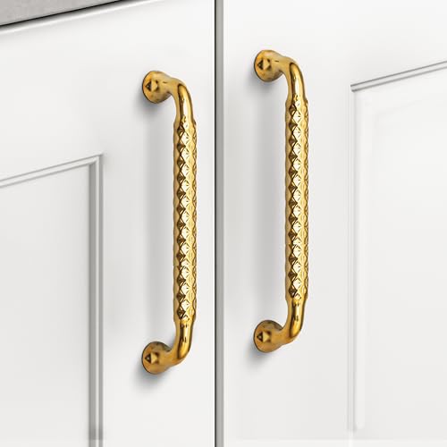 Image of Plantex Cabinet Handle /Kitchen Cabinet Door Handle /Wardrobe /160 mm Cupboard Handle /Door Pull-Push Handle for Home /Office - Pack of 2 (Gold)