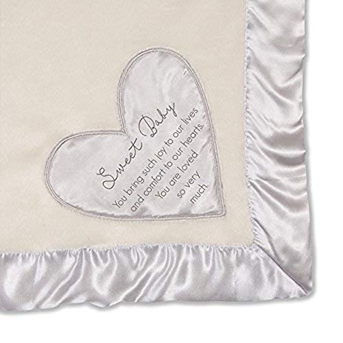 Pavilion Gift Company - Sweet Baby - Silver Silk Edge Royal Plush Baby's First Blanket 30 x 40 Inch