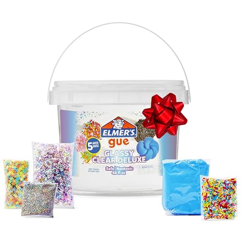 Elmer's Gue Premade Includes 5 Sets of Slime Add-ins, 3 Lb. Bucket, Glassy Clear