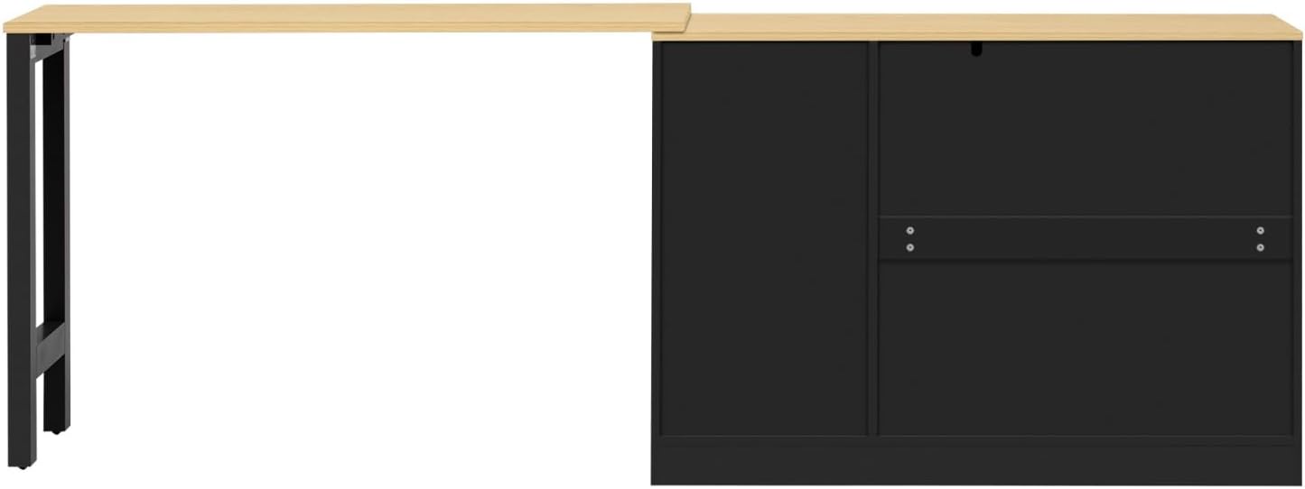 89.7''Wooden Sideboard with Extendable Table,Multifunctional Storage Cabinet with 2 Doors and 3 Drawers,for Living Room,Study,Foyer and Kitchen