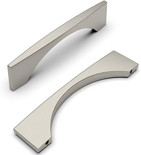 Kitchen Cabinet Pull Handles - Brushed Satin Nickel, 3-3/4" To 6-1/4" Center-to-Center, Zinc Alloy