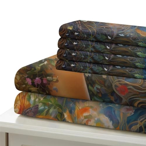 Housse de couette papillon 3D 220x240 cm avec taies d'oreiller en microfibre