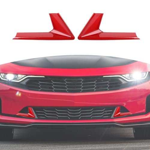 RT-TCZ for Camaro Red Front Bumper Trim Cover Compatible with Chevy Camaro 2019 2020 2021 2022 2023 Red Exterior Accessories 2pcs