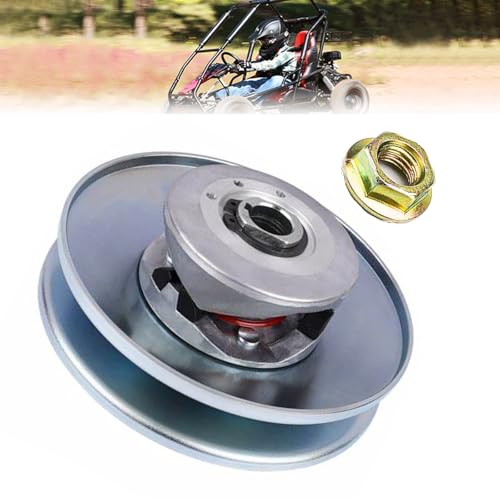 QYMOTO KT196 Go Kart Clutch Driven Pulley 16mm Bore for Coleman Minibike 16mm Drive Shaft 30 Series Torque Converter with Mounting Lock Nut (Only for 16mm Coleman Models)
