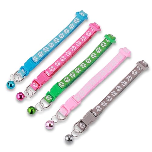 Collares reflectantes para gatos Deetenks pack de 19 piezas con cascabel ajustables 6
