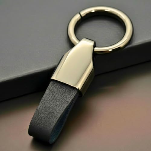 Image of THE MEN THING - Stylish Multicolor Stainless Steel Keychain for Men & Boys (AEROLOOP - Black & Gunmetal Grey)