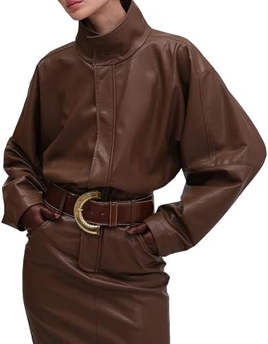 Ronny Kobo Women's Regan Faux Leather Longsleeve Midi Dress, Chocolate  Brown, X-Small : Amazon.sg: Fashion