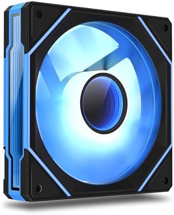 120mm Infinity Mirror ARGB Computer Fan, Black PWM high Performance Cooling pc case Fan with Customizable Light Effect by SYNC Software, Ultra-Quiet with Anti-Vibration Pads