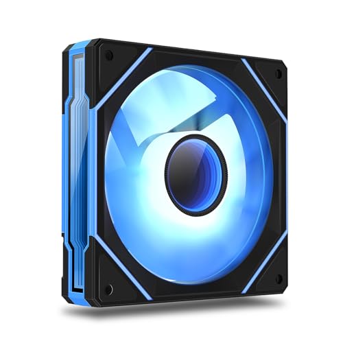 SYNC Software - Ventilador de computadora ARGB Infinity Mirror de 120 mm, negro PWM de alto rendimiento con efecto de luz personalizable por SYNC Software, ultra silencioso con almohadillas
