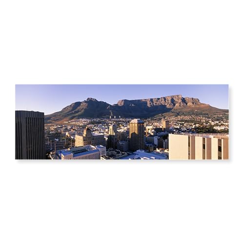 Aerial View of Cape Town and Table Mountain | Antique Wall Art | Home Decor Gift | Unframed 30" x 10"