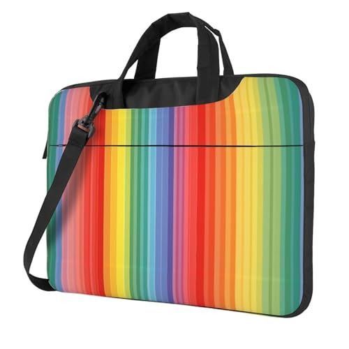Sac ordinateur 15.6 pouces arc-en-ciel à rayures avec housse rembourrée mixte