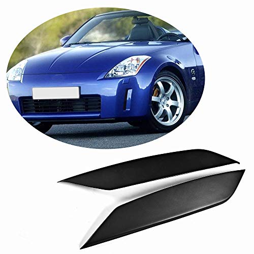 XUETAO Adatto a Nissan 350Z Coupe 2003 2004 2005 2006 Frontale Lampade Frontali Coprifaro Eyelid Light Sopracciglia (Fibra di Vetro, Nero Opaco)