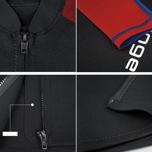 Chaqueta con cremallera frontal de manga larga para mujer y hombre, 1.5mm neopreno + lycra, traje de buceo para mantener el calor en surf, natación, buceo y kayak miniatura 7