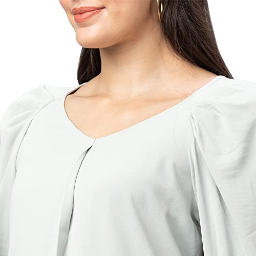 Image of Globus Women White Solid Sleeveless Top