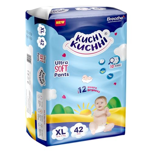 Image of Premium super soft baby diaper with a 3D bubble top and super absorbent core | Added active leak barriers and wetness indicators - XL Size, 42 Count