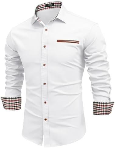 COOFANDY Herren Hemd Langarm Jeanshemd Vintage Denim Shirt | Kent-Kragen Langarmhemd Cowboy-Style Freizeit Hemden Männer Business Casual