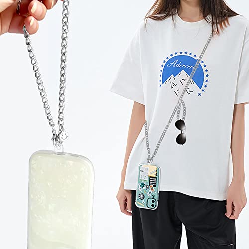 Beritni Cell Phone Lanyard, Adjustable Metal Phone Chain Strap, Crossbody Phone Tether Holder For Women, Phone Wrist Lanyard Compatible With Iphone, Smartphones, Silver #TOP4