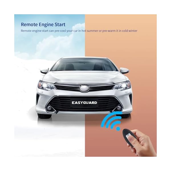 EASYGUARD EC002-NI Smart Key car Alarm System Remote Engine Start Push Button Start Touch Password Entry Universal Version Hopping Code FSK Technology - Image 6