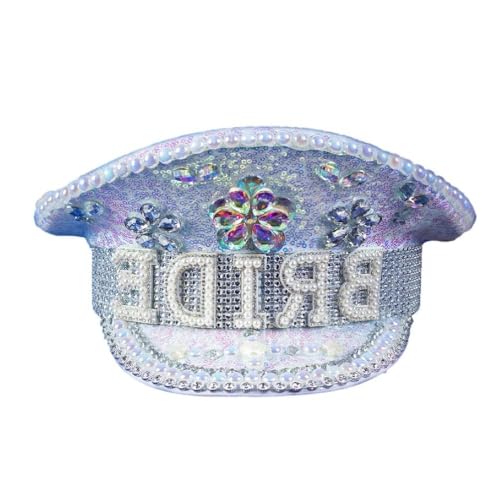 Chapeau de capitaine pour enterrement de vie de jeune fille avec perles et strass