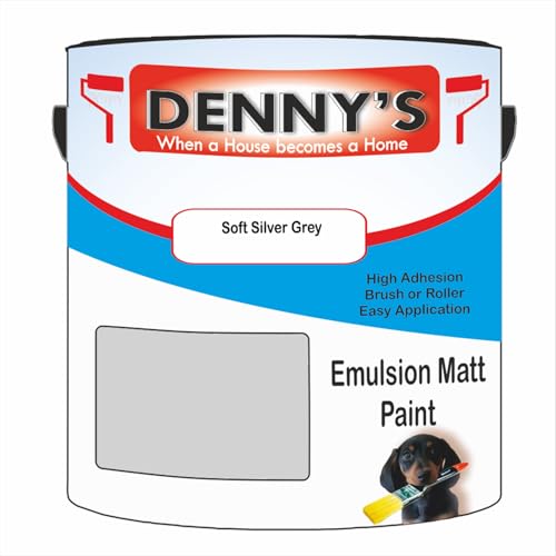 Premium Interior Wall & Ceiling Emulsion Paint – Soft Silver Grey – Rich Matt Finish, Durable & Washable, Low Odour, Ideal for Living Rooms, Bedrooms & Hallways (500ML Tin)