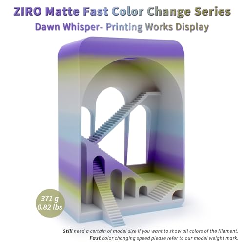 Image of ZIRO 3D Printer Filament, Fast Color Change Filament 1.75mm, Color Gradient Material, 1.75mm PLA Filaments, Dimensional Accuracy + /- 0.03mm, Fit Most FDM Printer 1KG Spool, Dawn Whisper (Matte)
