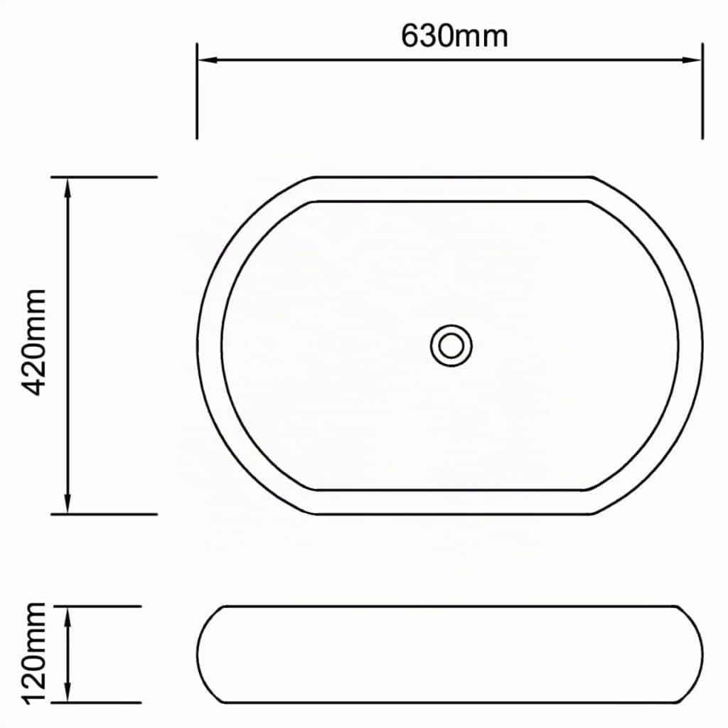 vidaXL Lavabo Baño Forma Ovalada Moderno y Lujoso de Cerámica Blanco Lavamanos