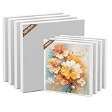 8 Stück Leinwand zum Bemalen Klein, 8x8cm/10x10cm Leinwände für Acrylfarben, Weiße Canvas für Acryl ölfarben Anfänger Studentin Künstlerin Kinder Jugendliche (Weiß 1)