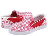 Model Scoop Osiris Skateboard Schuhe/Slip Ons Scoop Girls Kids Pink/Red/Argyle - Slipper Kids Slip On Schuhe, Schuhgrösse:33